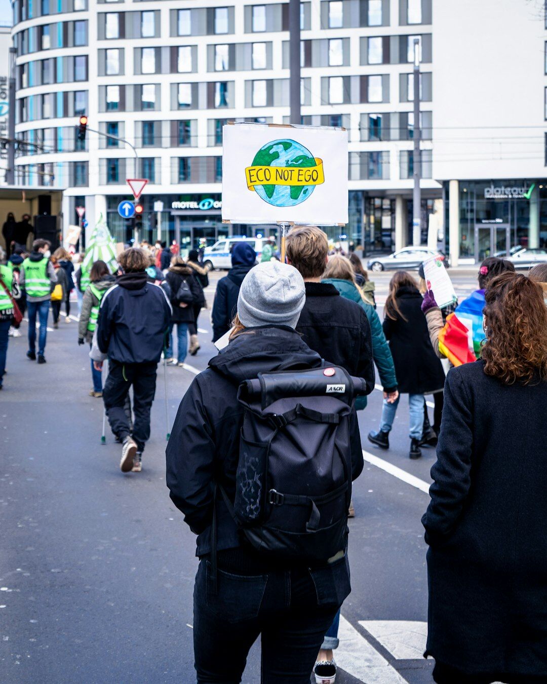 crowd at climate protest