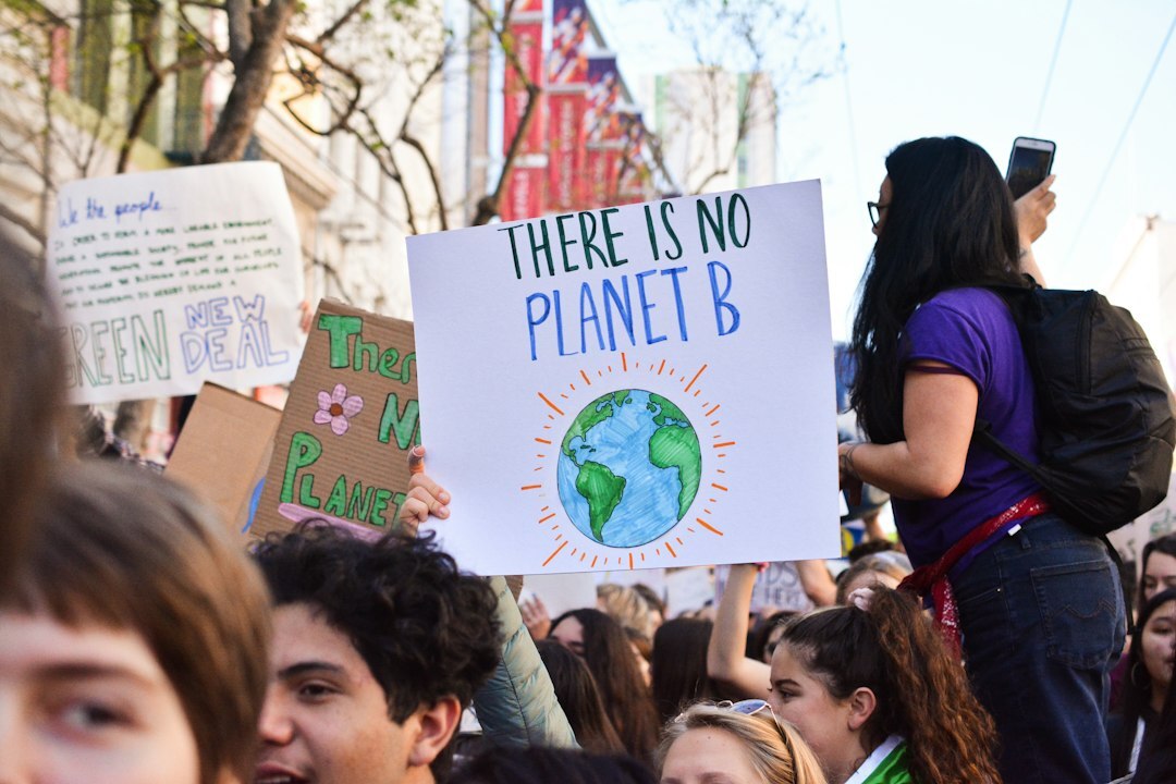 climate protest crowd