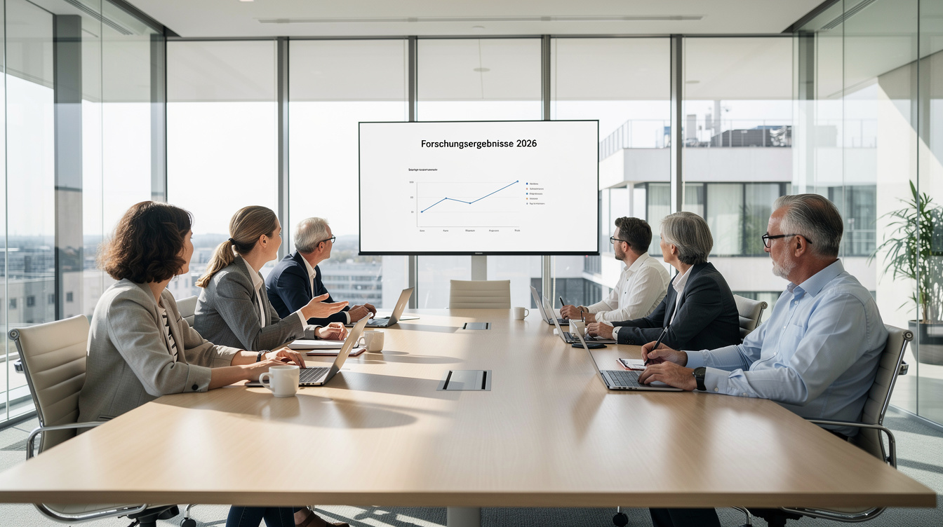 Research institute team meeting in a modern conference room